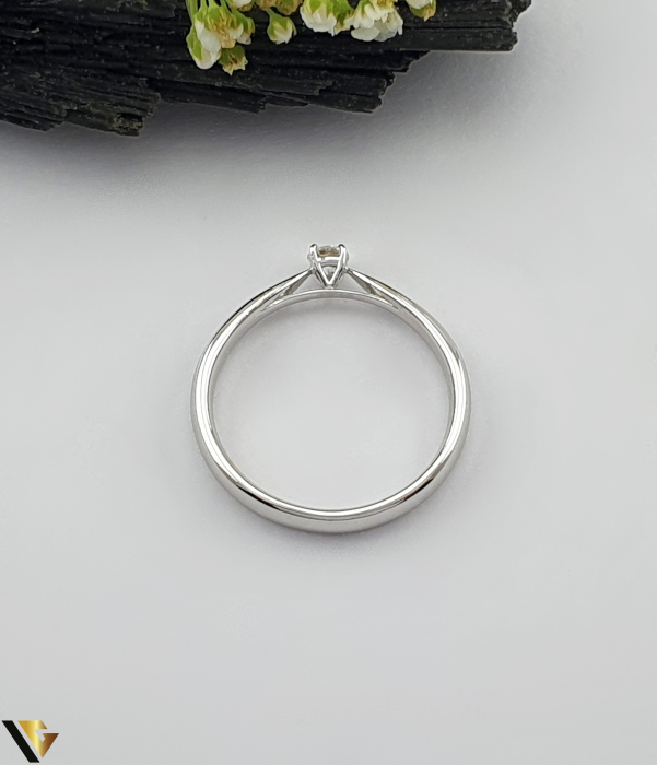 Inel Aur Alb 18k, Diamant 0.13 ct [2]