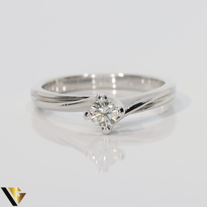 Inel Aur Alb 18k, Diamant 0.22 ct [2]