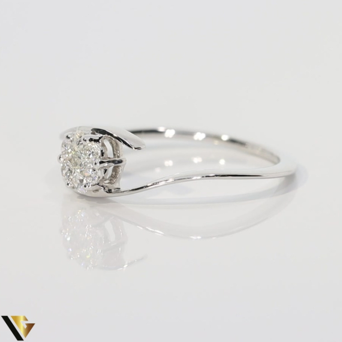 Inel Aur Alb 18k, Diamante 0.19 ct [3]
