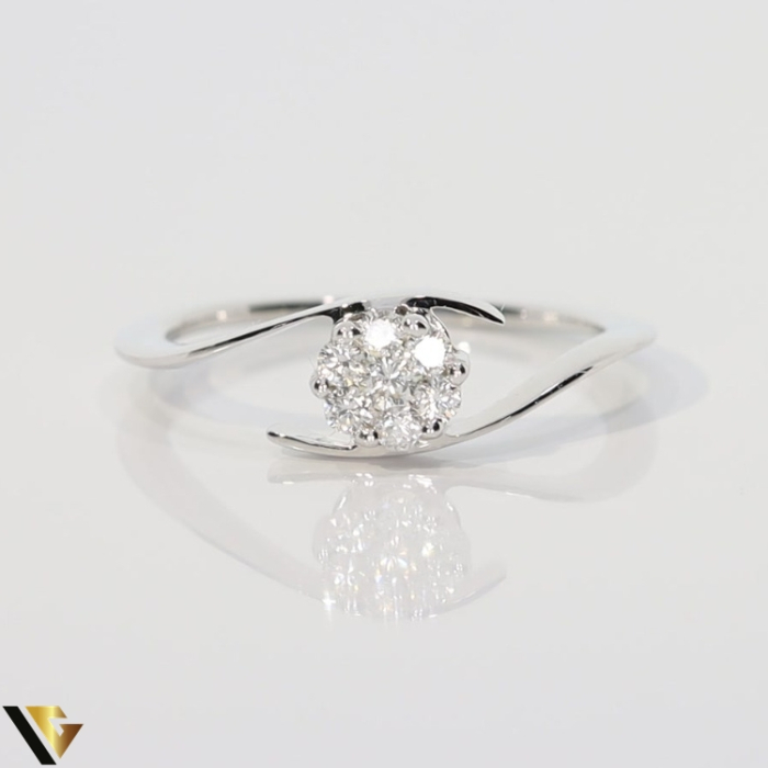 Inel Aur Alb 18k, Diamante 0.19 ct [2]