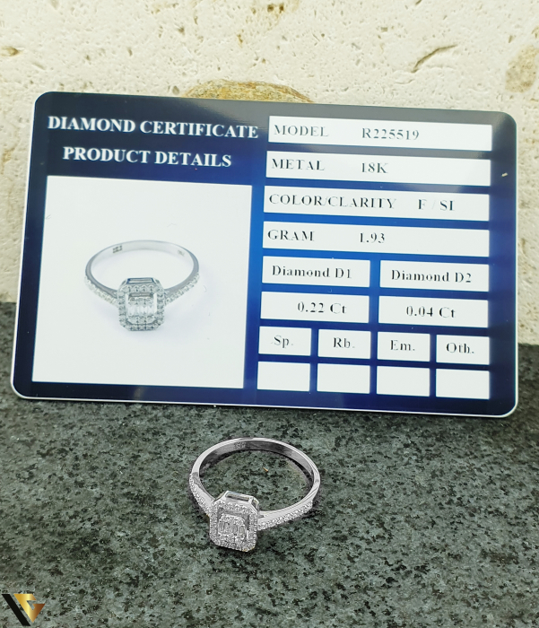 Inel Aur Alb 18k, Diamante 0.26 ct [4]