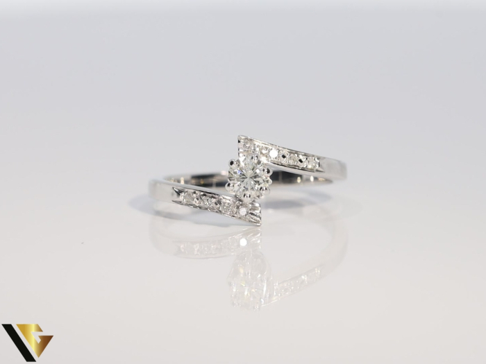 Inel Aur Alb 18k, Diamante 0.27 ct [2]