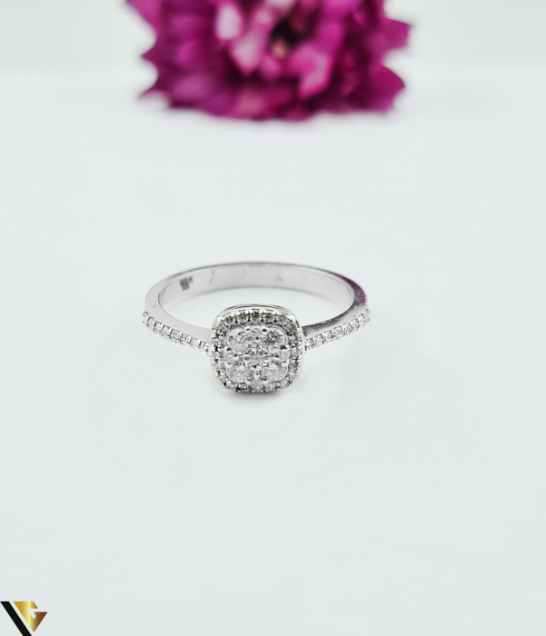 Inel Aur Alb 18k, Diamante 0.37 ct [2]