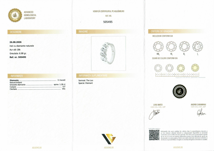 Inel Aur Alb 18k, Diamante 1.39 ct [5]