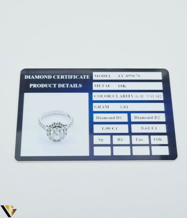Inel Aur Alb 18k, Diamante 1.61ct [6]