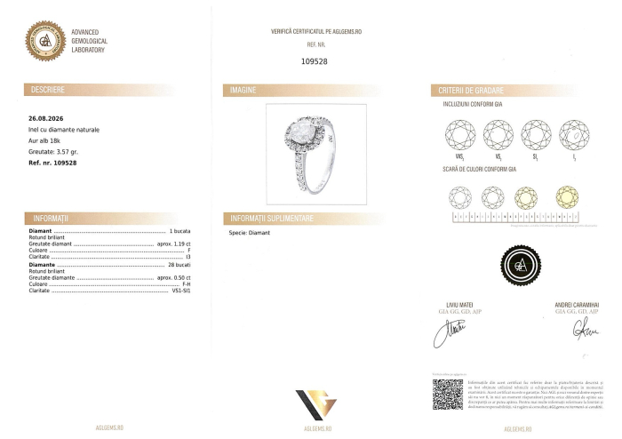 Inel Aur Alb 18k, Diamante 1.69  ct [5]