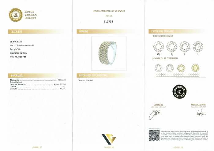 Inel Aur Alb 18k, Diamante 2.25 ct [4]
