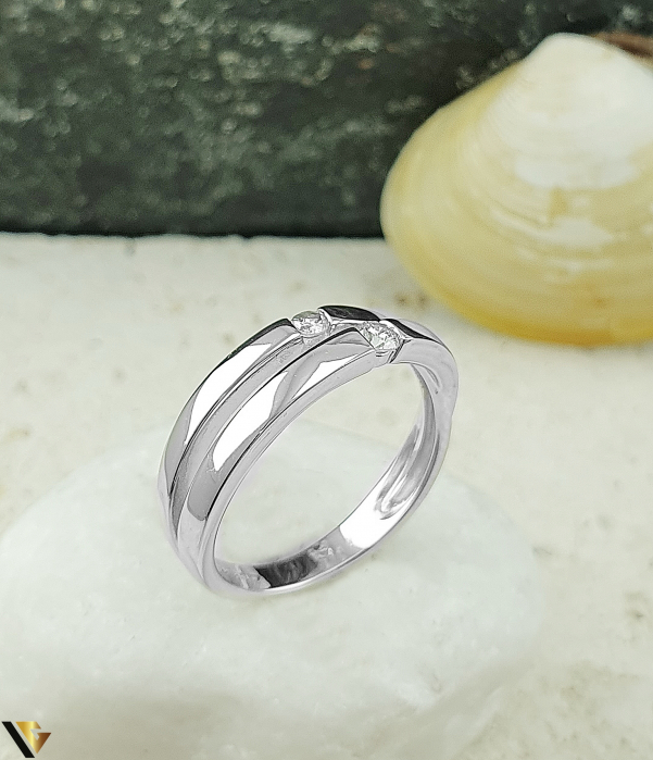 Inel Aur Alb 18K, Diamante aprox. 0.09 ct, 3.36 grame [2]