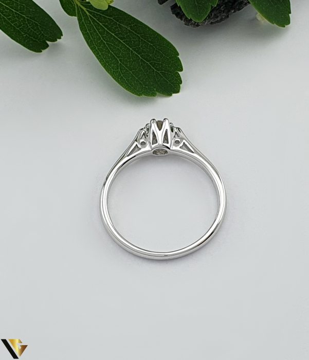 Inel aur alb 9K , Diamant 0.16 ct [2]