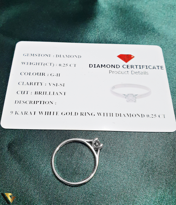 Inel Aur Alb 9k, Diamant de 0.25 ct [4]