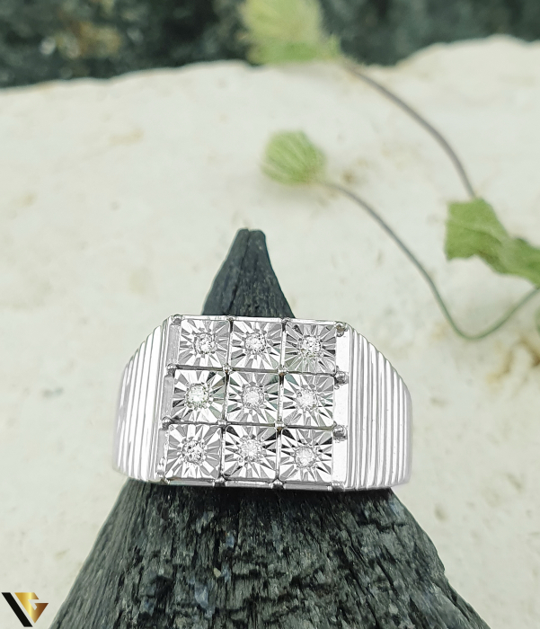 Inel Aur Alb 9k, Diamante 0.10 ct [2]