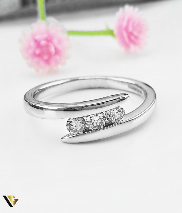 Inel Aur Alb 9K, Diamante 0.21 ct [2]