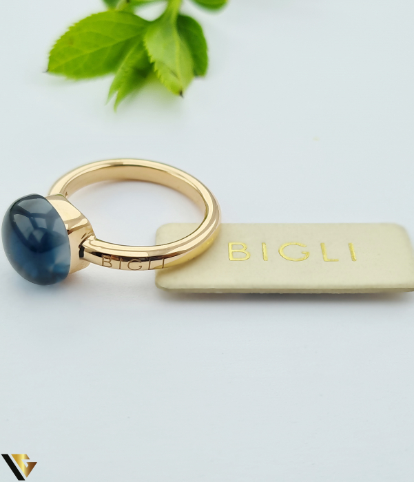 Inel Bigli Mini Sweety 18K , London Blue Topaz si  Diamant 0.02 ct [3]