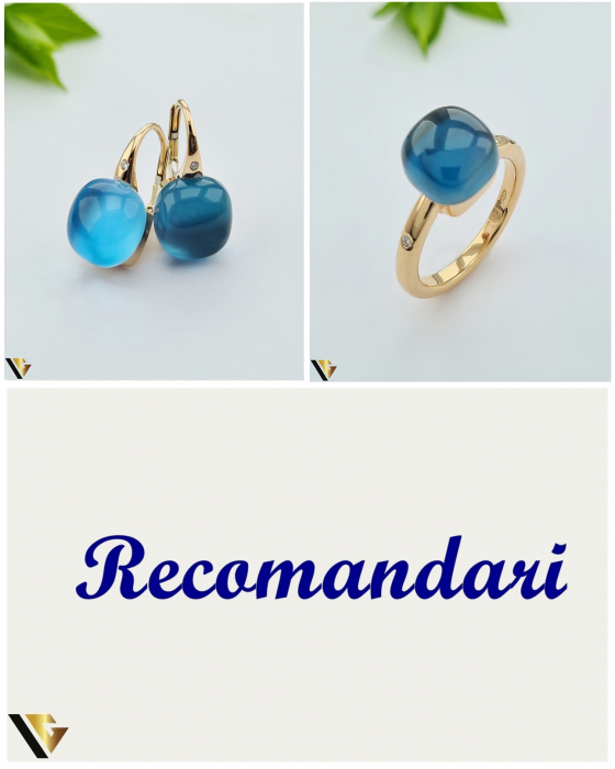 Inel Bigli Mini Sweety 18K , London Blue Topaz si  Diamant 0.02 ct [4]