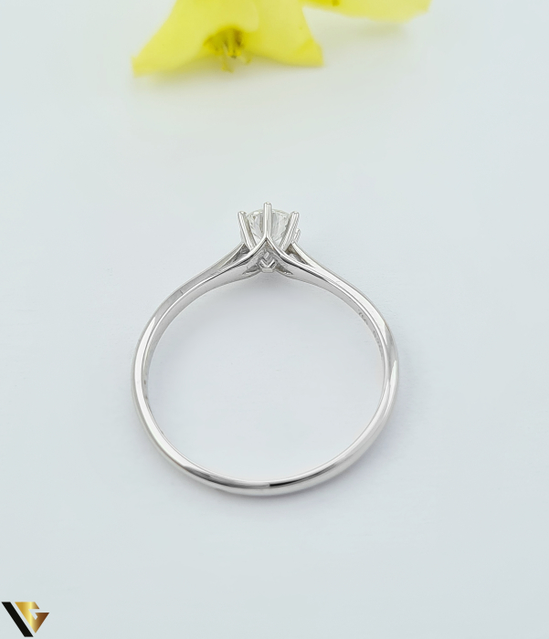 Inel de Logodna, Aur Alb 18k, Diamant 0.24 ct [3]