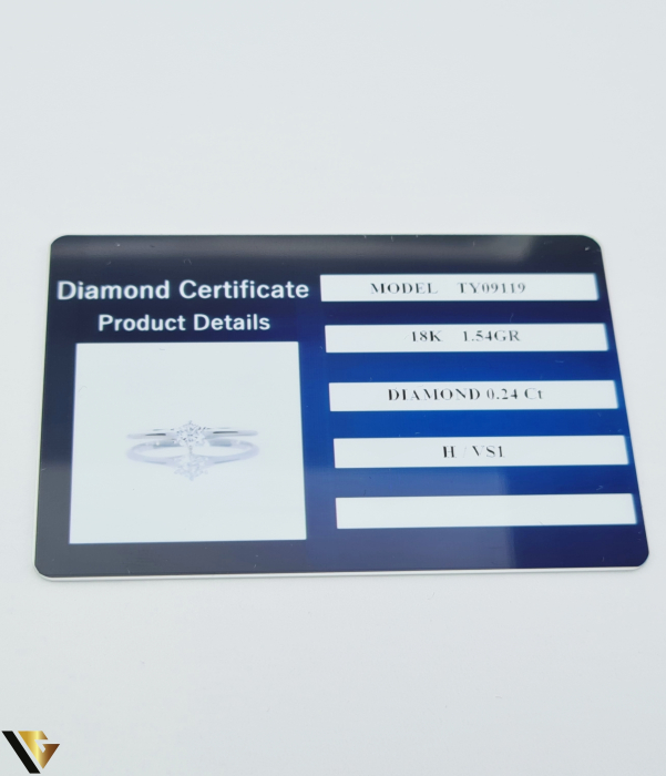 Inel de Logodna, Aur Alb 18k, Diamant 0.24 ct [6]