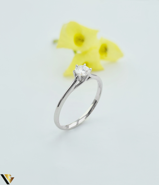Inel de Logodna, Aur Alb 18k, Diamant 0.24 ct [1]
