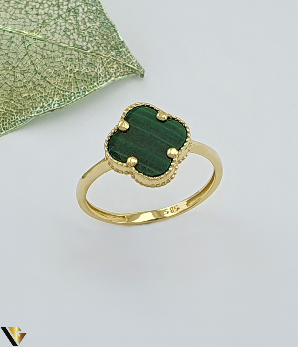 Inel aur 14k, Malachit Greutate: 1.81 grame Latime: 11 mm Diametru: 17.25 mm Masura: UE 14 / RO 54 (circumferinta) Marcaj /  titlu: "585" Locatie: Bacau Calea Marasesti Tel: 0756943079 [1]