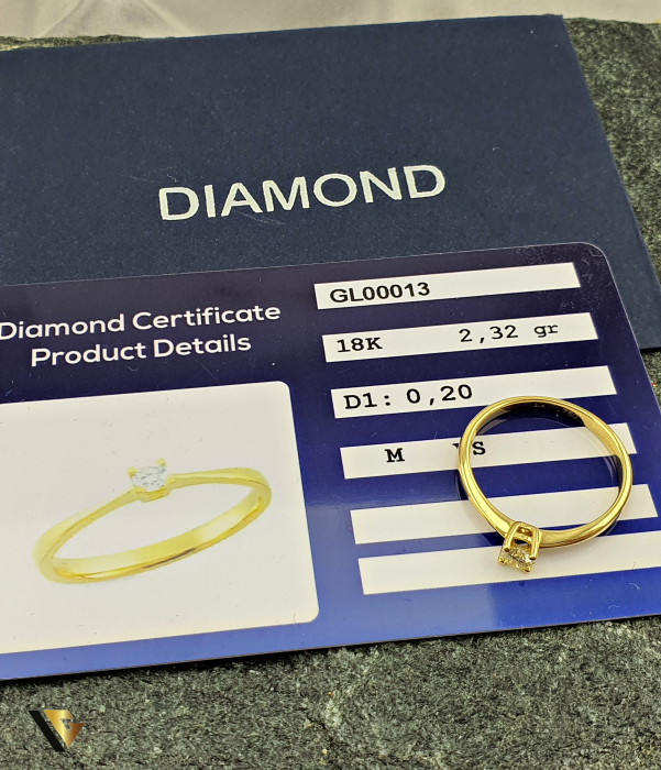 Inel Aur 18k, Diamant 0.20 ct [4]