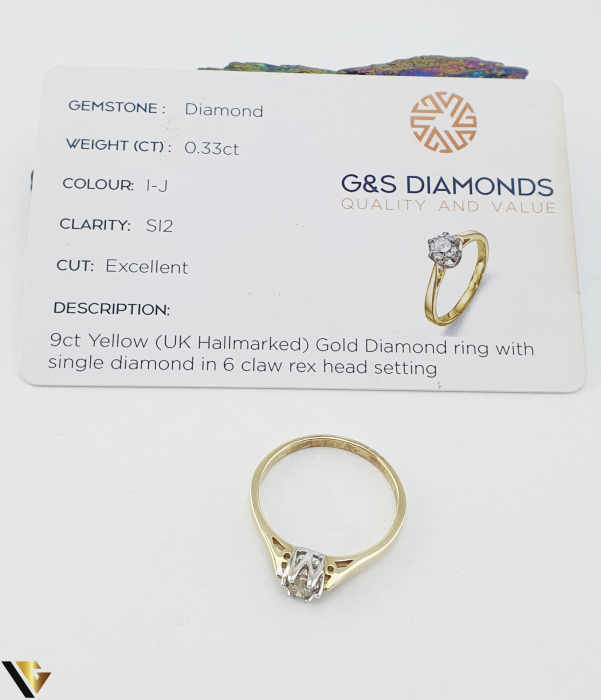 Inel Logodna Aur 9k, Diamant 0.33 ct [3]