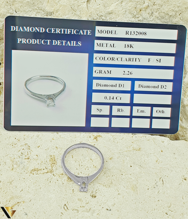 Inel Logodna Aur Alb 18k, Diamant 0.14 ct [3]