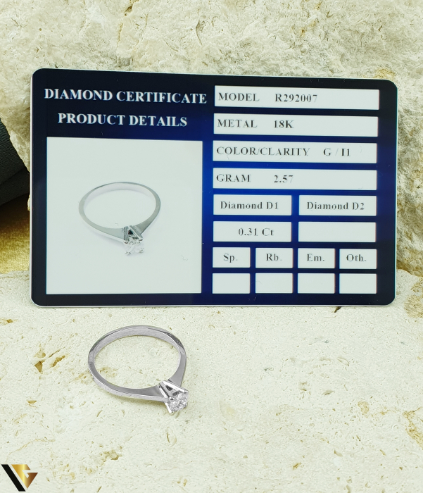 Inel Logodna Aur Alb 18k, Diamant 0.31 ct [3]
