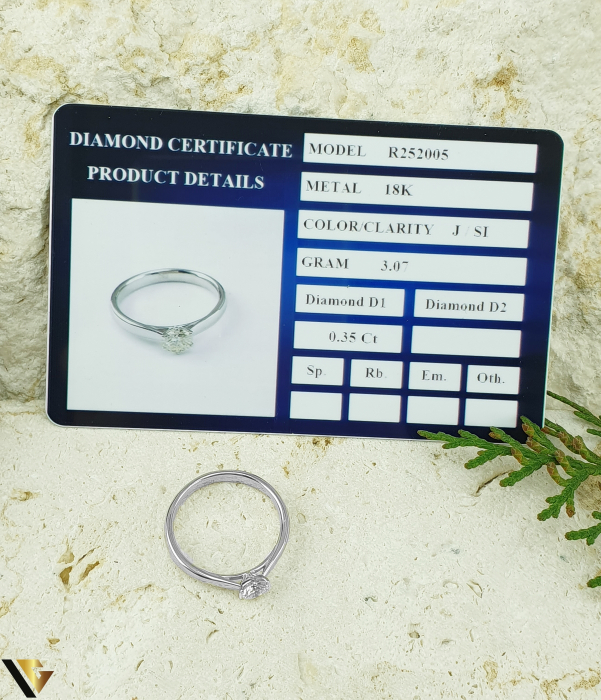 Inel Logodna Aur Alb 18k, Diamant 0.35 ct [3]
