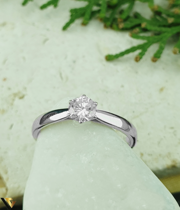 Inel Logodna Aur Alb 18k, Diamant 0.35 ct [2]