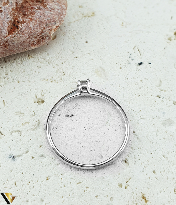 Inel Logodna Aur Alb 18k, Diamant de 0.13 ct [3]