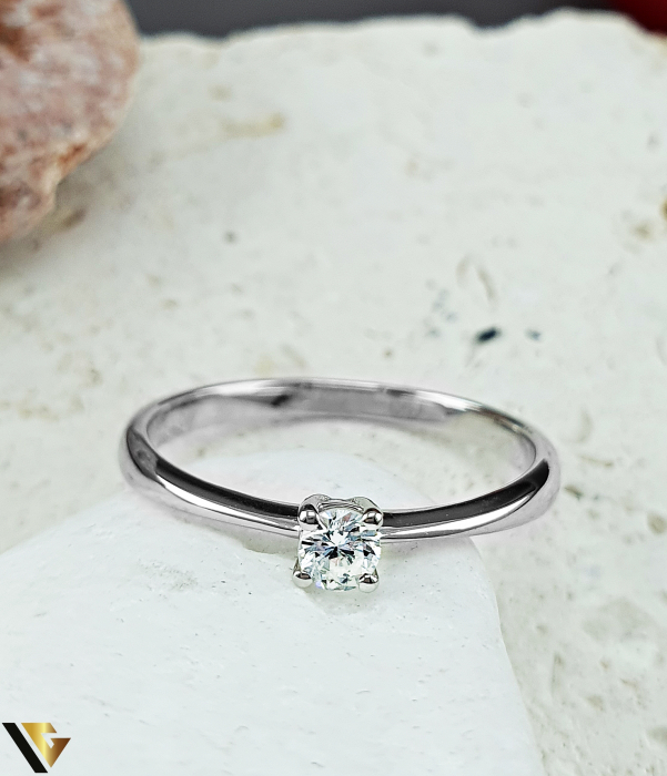 Inel Logodna Aur Alb 18k, Diamant de 0.13 ct [2]