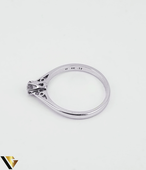 Inel Logodna Aur Alb 9k, Diamant 0.17 ct [3]