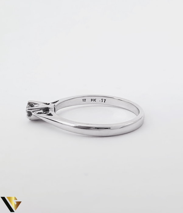 Inel Logodna Aur Alb 9k, Diamant 0.17 ct [4]
