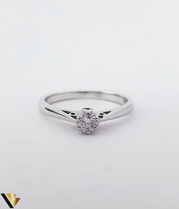 Inel Logodna Aur Alb 9k, Diamant 0.17 ct [5]