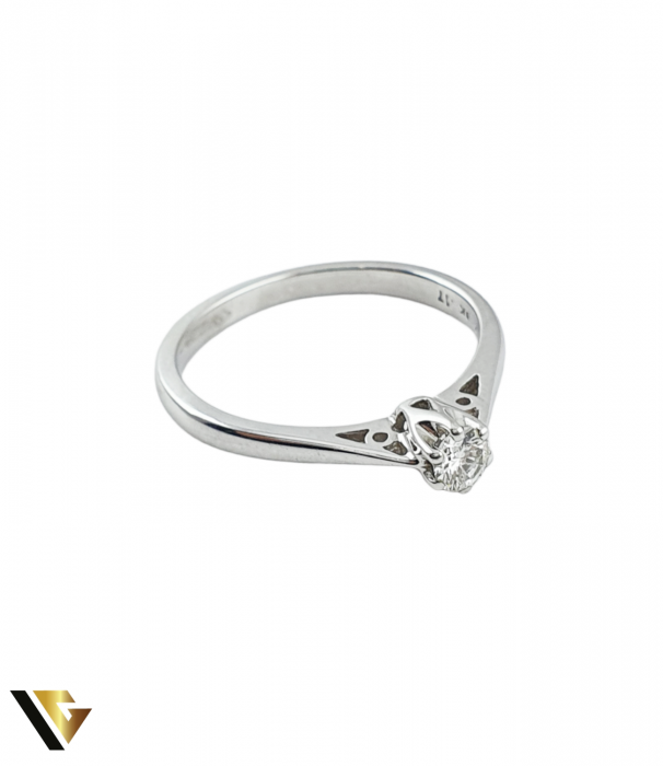 Inel Logodna Aur Alb 9k, Diamant 0.17 ct [2]