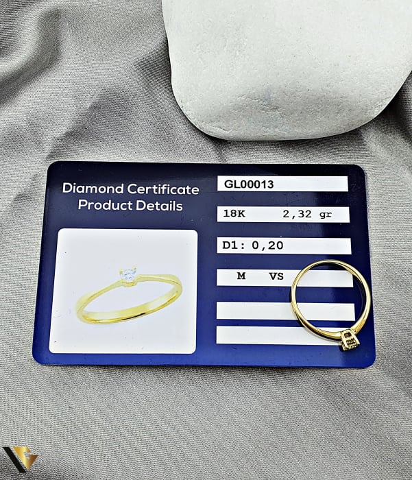 Inel Logodna Aur 18k, Diamant  0.20 ct [3]
