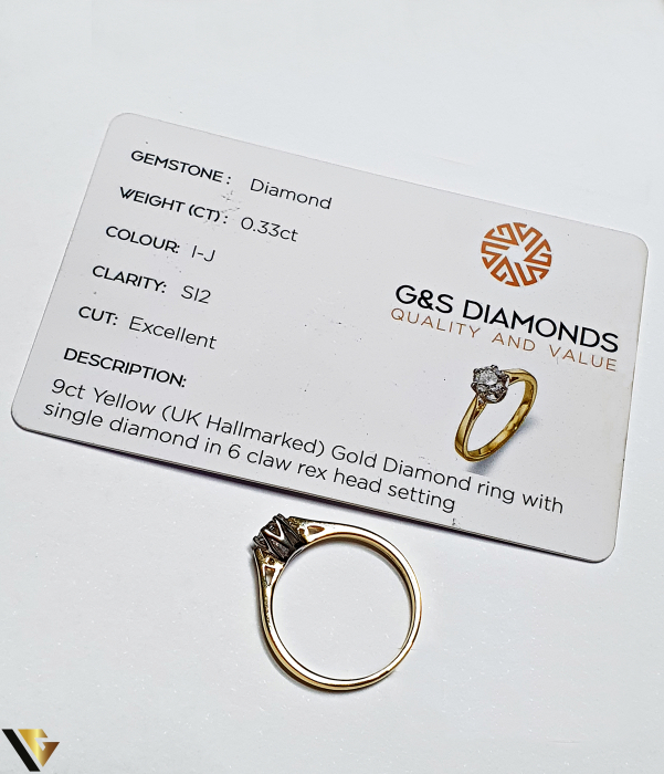 Inel Logodna din Aur 9k, Diamant de 0.33 ct, 2.28 grame [4]