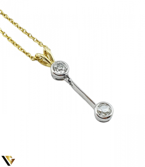 Lant cu Pandantiv Aur 18k, Diamante de aprox. 0.40 ct, 3.28 grame [2]