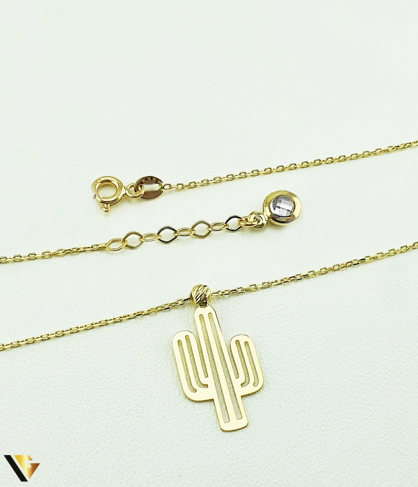 Lant cu Pandantiv Aur 14k, Cactus [2]