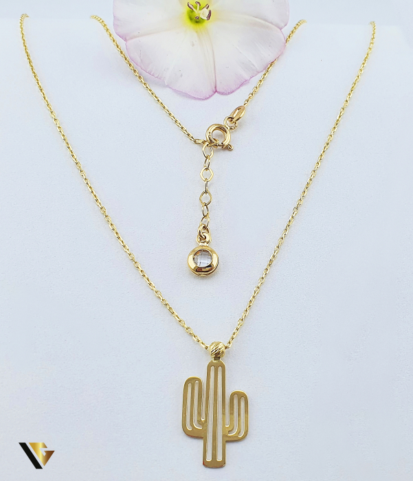 Lant cu Pandantiv Aur 14k, Cactus [1]