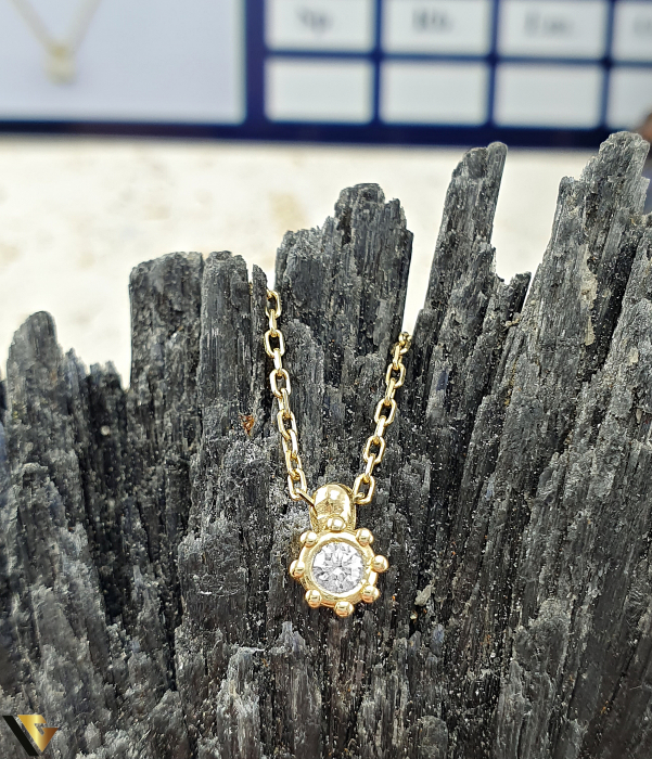 Lant cu Pandantiv Aur 14k, Diamant 0.04 ct [2]