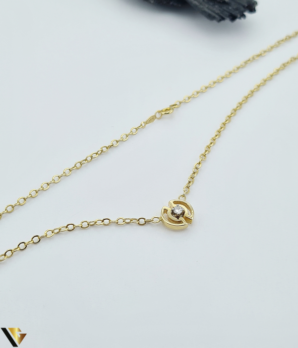 Lant cu Pandantiv Aur 14k, Diamant 0.08 ct [2]