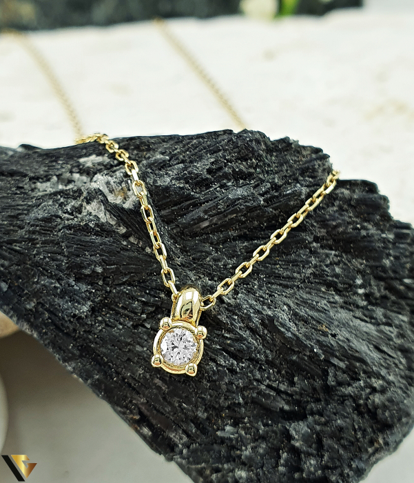 Lant cu Pandantiv Aur 14k, Diamant 0.09 ct [2]