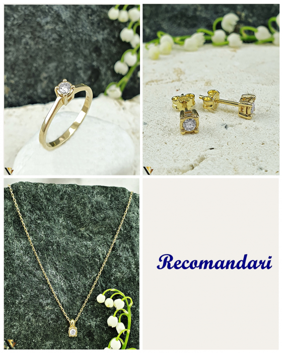 Lant cu Pandantiv Aur 14k, Diamant 0.09 ct [4]
