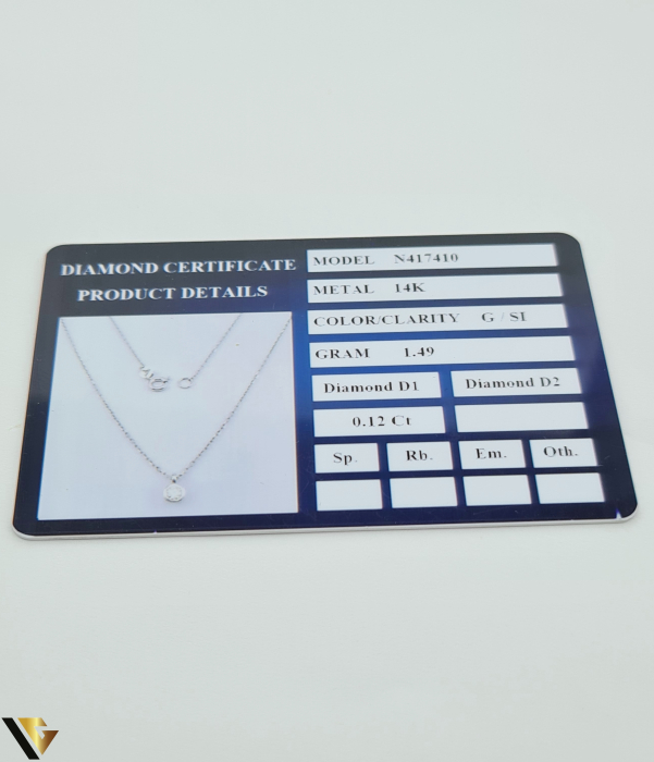 Lant cu Pandantiv Aur 14k, Diamant 0.12 ct [4]