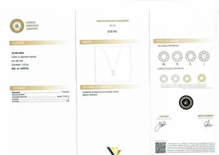 Lant cu Pandantiv Aur 14k, Diamant 0.42 ct [4]