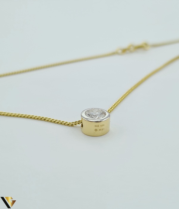 Lant cu Pandantiv Aur 14k, Diamant 0.50 ct [2]