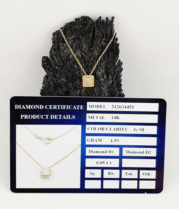 Lant cu Pandantiv Aur 14k, Diamante 0.05 ct [3]