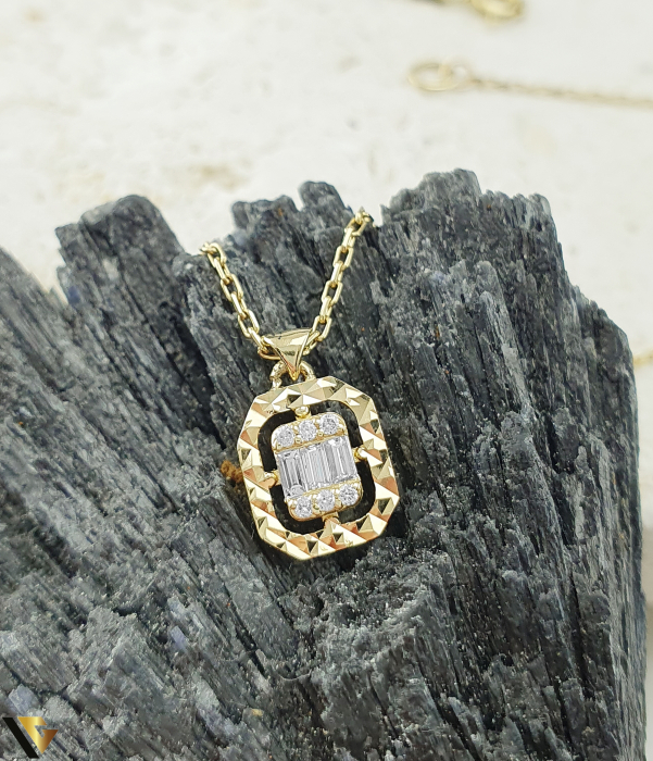 Lant cu Pandantiv Aur 14k, Diamante 0.09 ct in total [2]