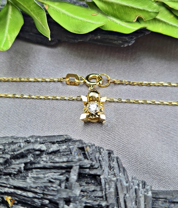 Lant cu Pandantiv Aur 14k, Diamante 0.11ct in total [2]