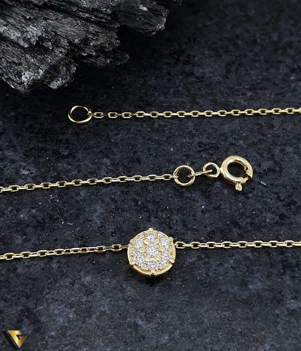 Lant cu Pandantiv Aur 14k, Diamante 0.16 ct in total [2]